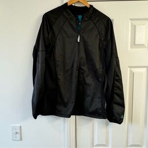 Axial Jacket Mens LG Black Blue Softshell Full Zip Athletic Outdoor Performance